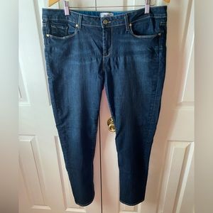 PAIGE Dark Wash Mid Rise Skyline Skinny Fit Jeans SZ 34
